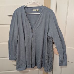 Vintage Zip Up Lace Top